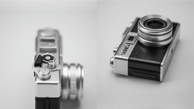 Yashica Y35 Front und Seitenansicht