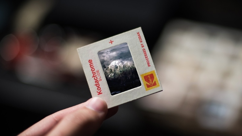 Kodachrome Dia im Rahmen