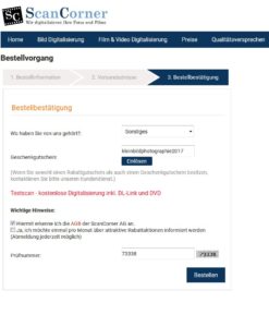 Scancorner Bestellvorgang