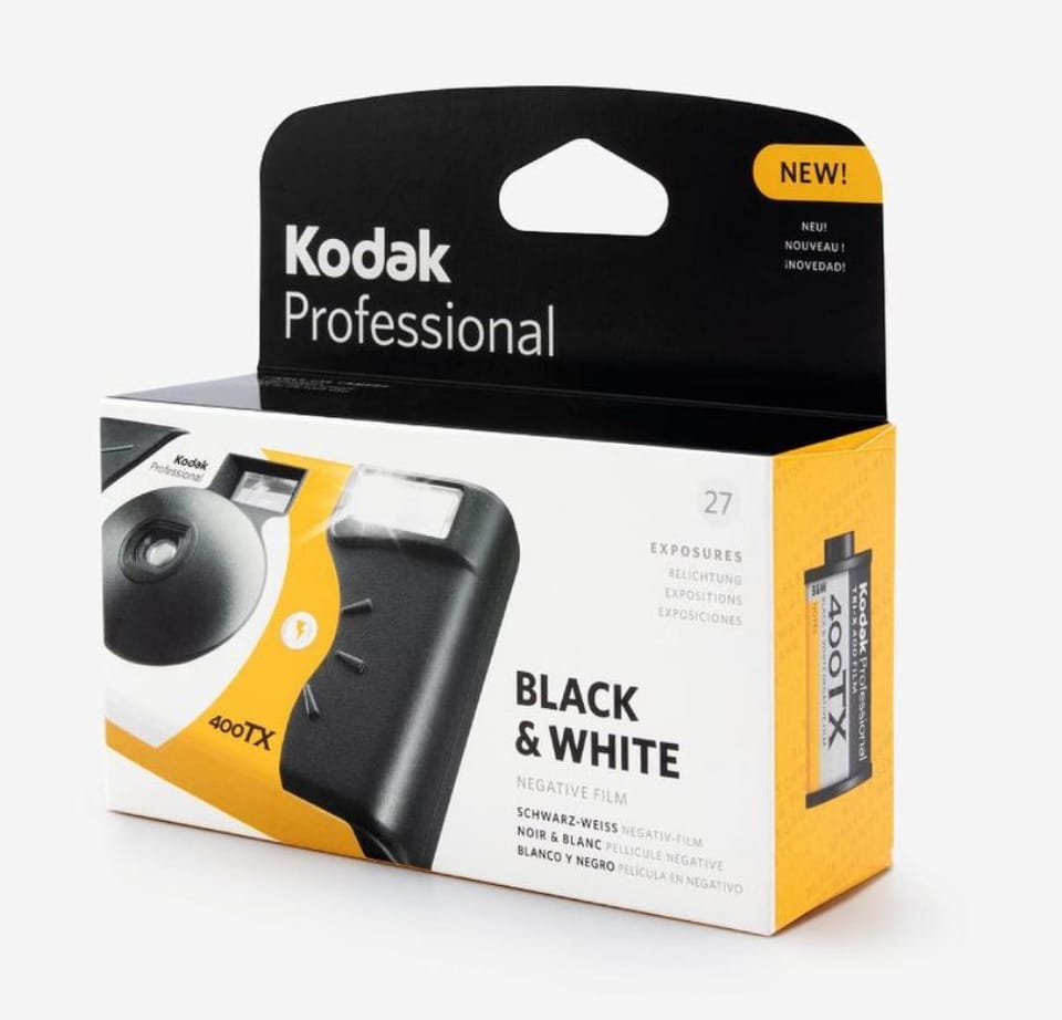 verpackung der kodak professional 400 TX Einwegkamera